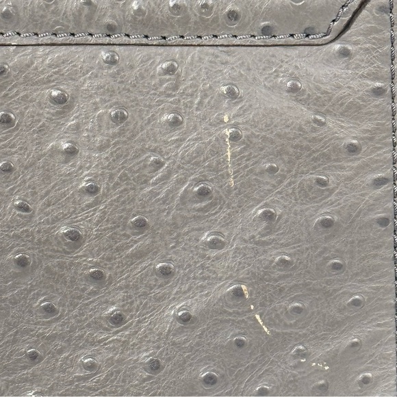 Kate Spade Post Street Little Nadine grey pebbled ostrich
Leather satchel purse - Picture 6 of 11